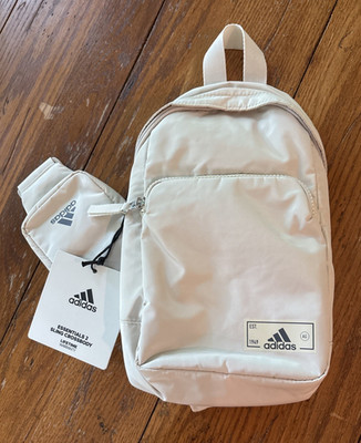 NWT New Adidas Essentials 2 Sling Cream Beige Crossbody Unisex MSRP $45