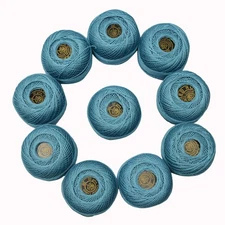 Red Rose Crochet Cotton Thread Yarn Ball Hand Embroidery Knitting Titting,10 Pcs