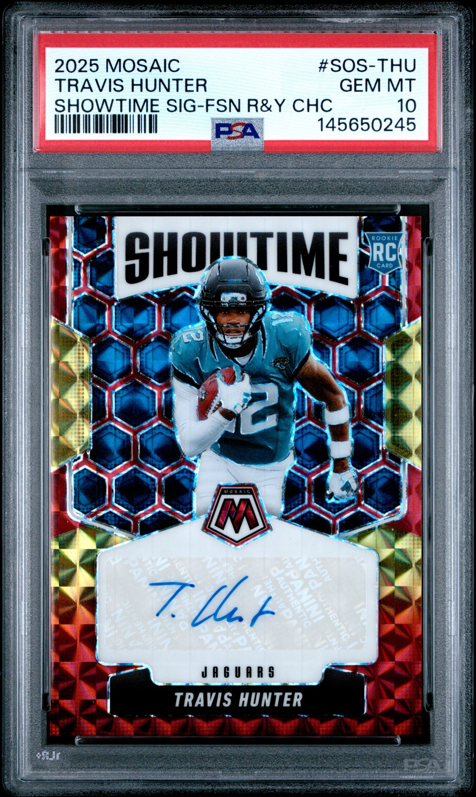 Travis Hunter Panini Mosaic Showtime Signatures #SOSTHU Base