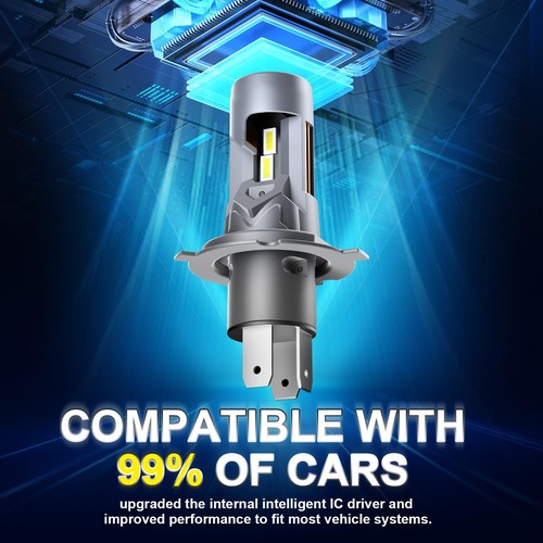 H4 LED Lampadine 100W Kit 26000LM Fari auto 9003/HB2 Abbaglianti e Anabbaglianti - Foto 6 di 12