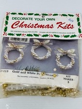 Merri Mac Gold White Pearl Wreath Kit - Craft Kit for Christmas Holiday Decor