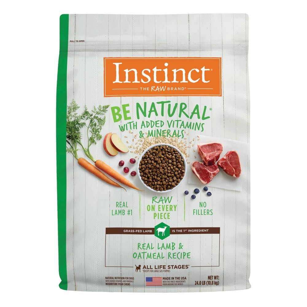 Instinct Be Natural, Natural Dry Dog Food, Raw Coated Kibble - Real Lamb