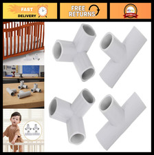 4pcs Baby Playpen T Connectors - T-Shaped Joint  3-Way Parts for Play Yard