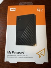 WD WDBPKJ0040BBK-WESN My Passport 4TB External Hard Drive - Black NEW IN BOX!
