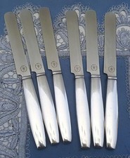 6 Wunderschöne versilberte Menümesser Hugo Pott Nr. 781 Länge 23,6 cm MEHRERE
