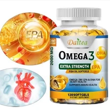 Omega 3 Fish Oil  Daitea - extra Strength Fish Oil - 2000mg with EPA and DHA