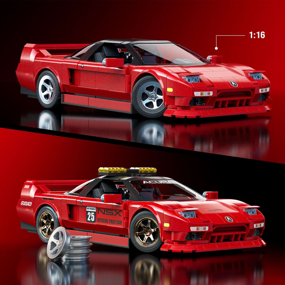 🏎️💨 Mattel Brick Shop Hot Wheels '90 Acura NSX Building Set