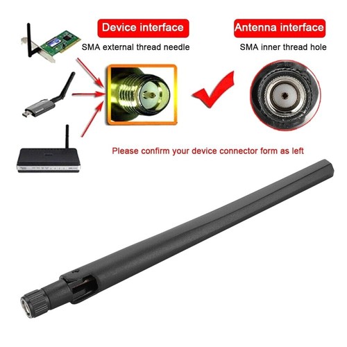 5 dBi 2,4 GHz 5 GHz 5,8 GHz Dual Band Wireless WLAN Router Externe Antenne RP-SM - Bild 6 von 8