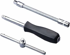 1/4" Drive Spinner Handle with 1/4" Drive Sliding T-Handle and Flexible 3pcs