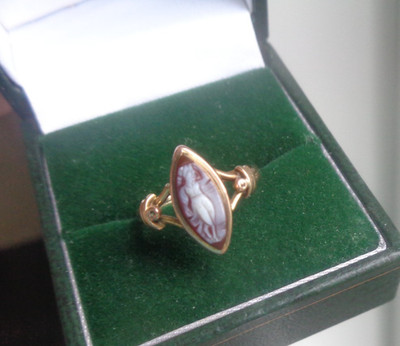 Antiker Gold Kamee Ring klassisch Dame um 1920 Gr. J bis K Gelbgold