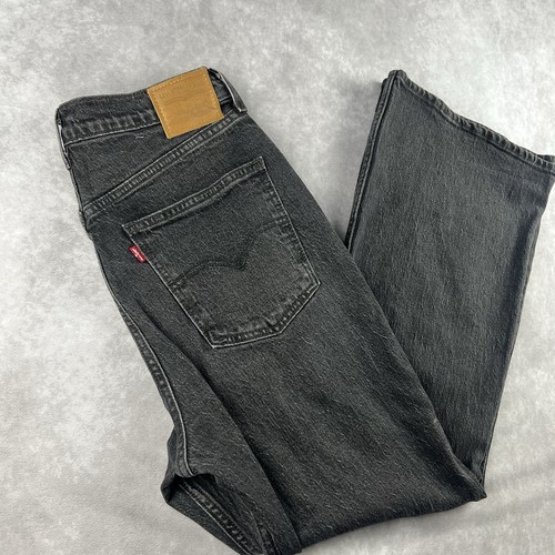 Levi’s Premium 70s High Rise Flare Bottom Denim Black Jeans Women’s Size 31x30 - Picture 11 of 16