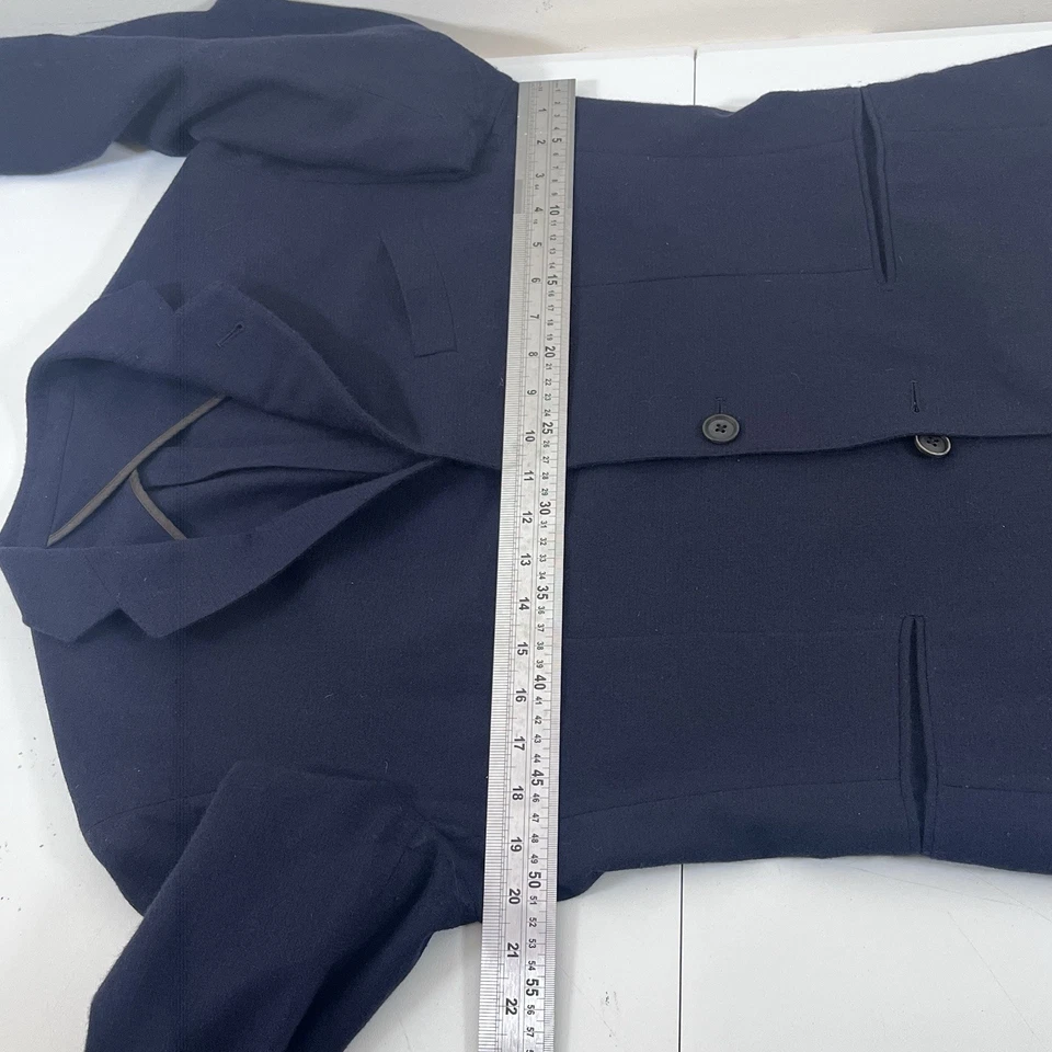 Шерстяная и кашемировая куртка-бабочка Raffaele Caruso неструктурированная на заказ темно-синяя 38 Великобритания - Изображение 3 из 4