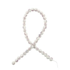 Round Pink Breast Cancer Awareness White Bead Strand Jewelry Making Accessory