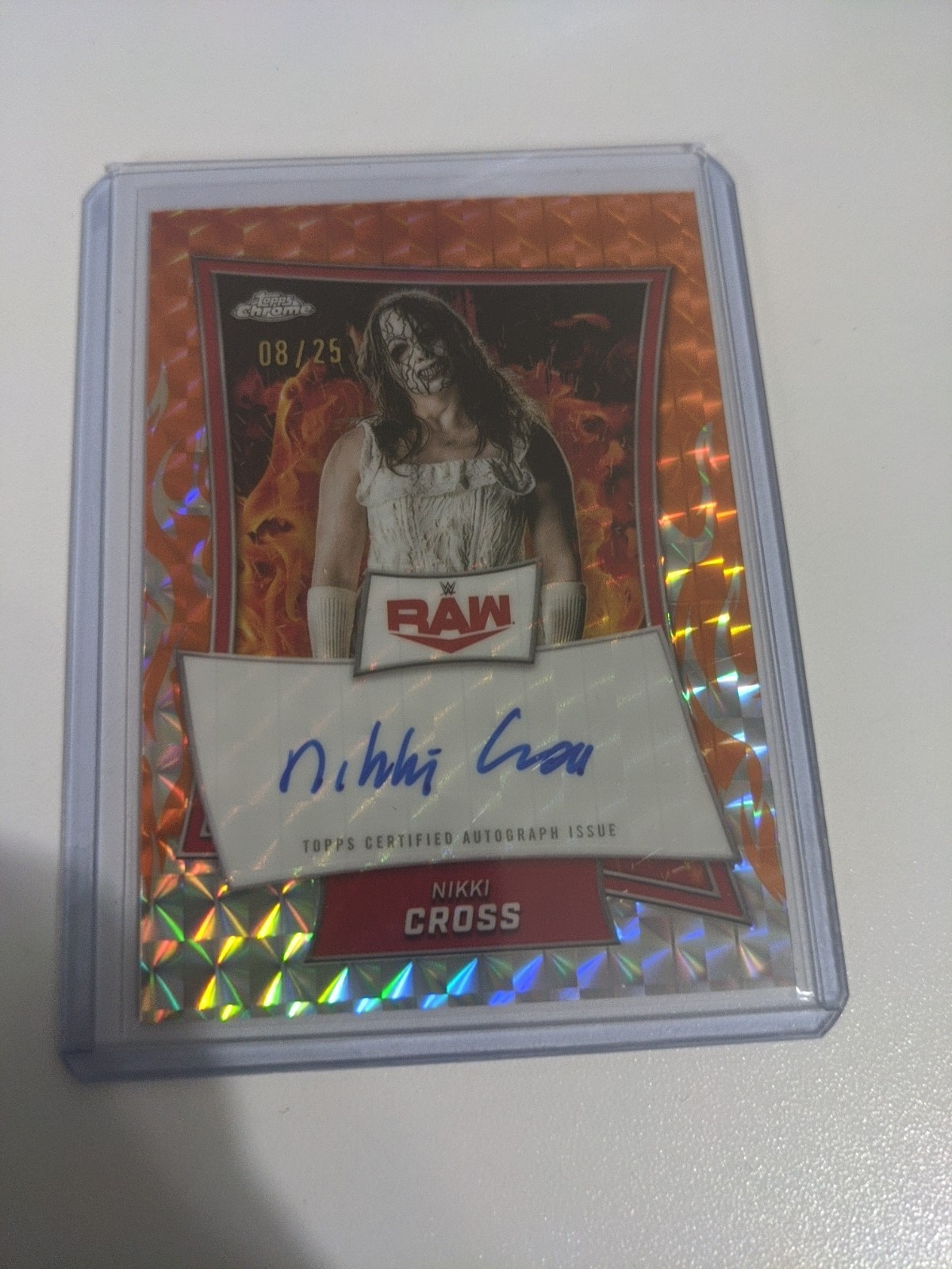 2025 Topps Chrome WWE NIKKI CROSS Orange Refractor Auto #'d/25