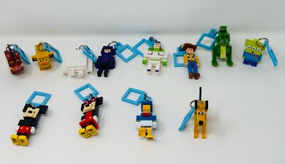 Disney Crossy Roads 3-Inch Backpack Hanger Key Chain, Toy Story/Lion King/Mickey