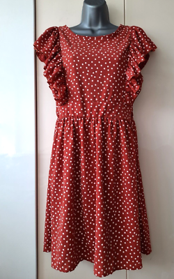 boohoo brown polka dot dress Lindy Bop Brown Polka Dot Rita Flared Dress Medium main image 0