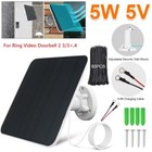 5W 5V Solar Panel Charge for Ring Battery Video Doorbell 2/3/3+/4 Fork Connector