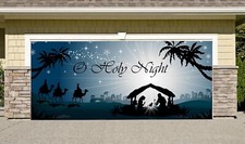 Christmas Nativity Scene O Holy Night Garage Door Cover Banner Billboard 7'x16'