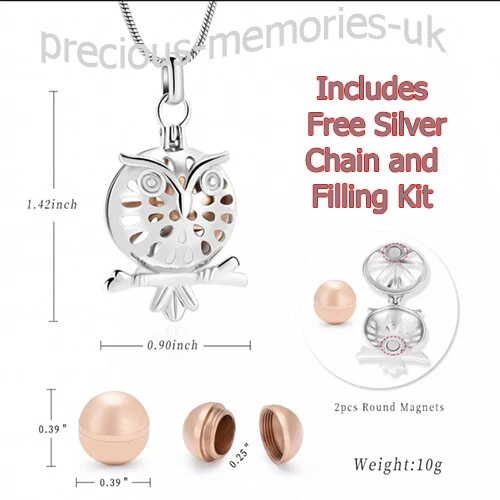 Owl clearance cremation necklace