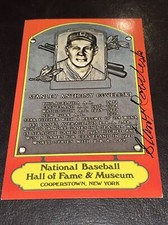 Stanley Coveleski Autographed Signed Baseball Red Hall of Fame Plaque Postcard
