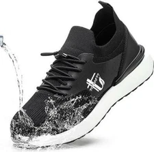 Waterproof Steel Toe Shoes for Men Women Lightweight Slip Resistant 12 BLACK