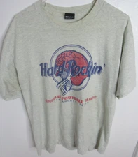 Vtg Hard Rockin'  football helmet tee screen stars best XL Single Stitch tshirt