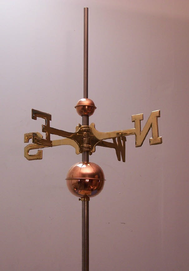 Full weathervane setup/ 2''&4'' polished COPPER BALLS,BRASS DIRECTIONALS,rod, eBay