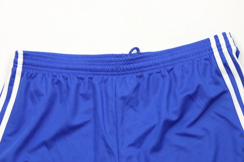 Vintage Adidas Womens XL Spell Out Striped Running Jogging Soccer Shorts Blue - Image 2 of 4