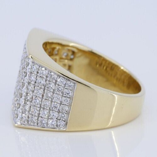 2.50Ct Round Real Moissanite Men's Pinky Engagement Ring 14K Yellow