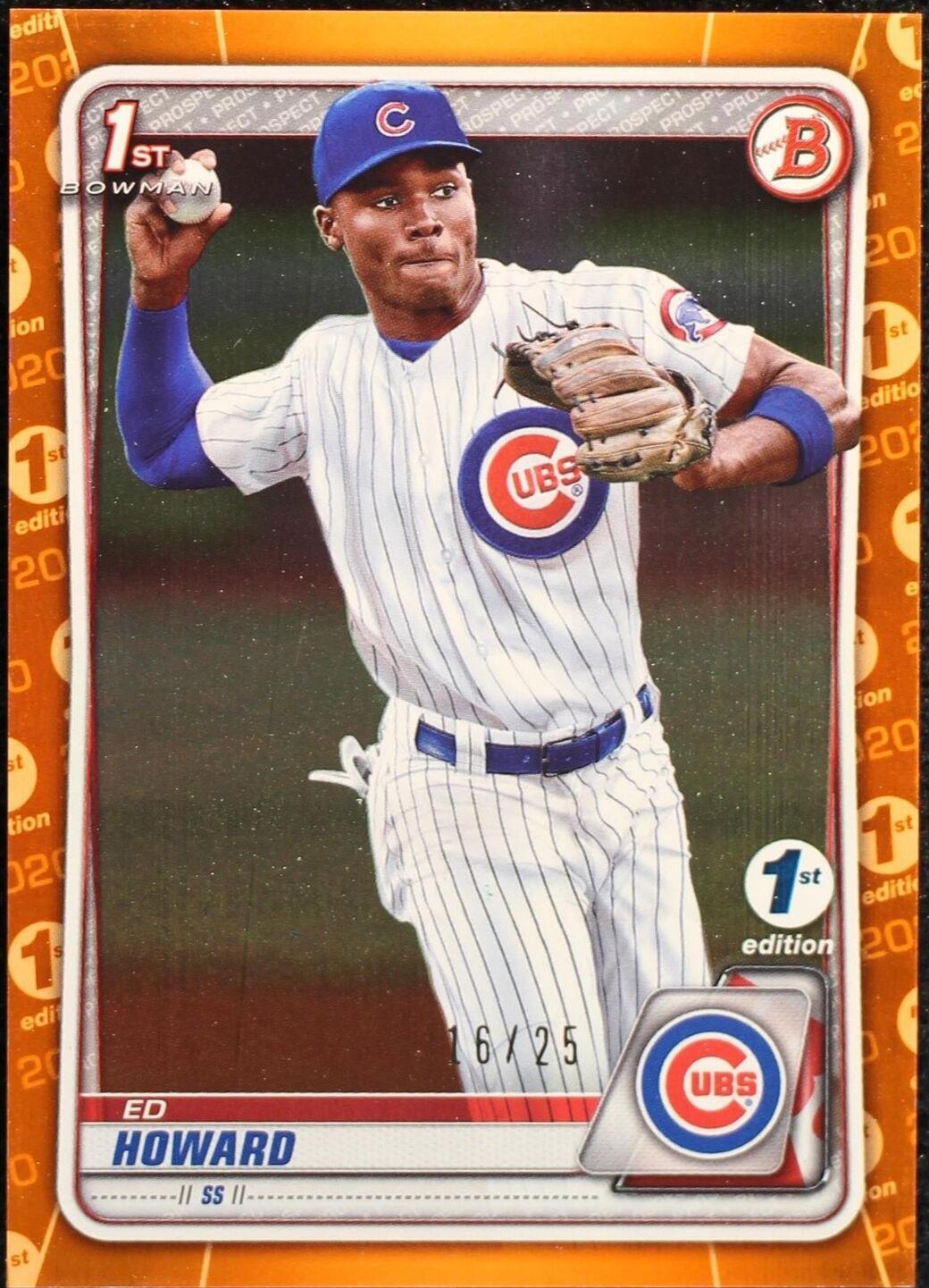 2020 Bowman Draft 1st Edition - Ed Howard #BD-98 Orange Foil /25 (RC ...
