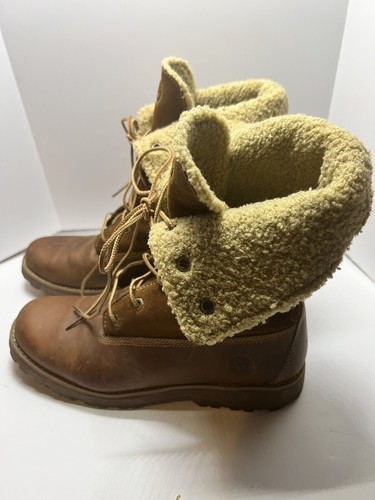 Timberland 6 Inch Juniors Brown 50919 Faux Shearling Winter Boots Size US6 UK5.5 - Picture 2 of 9