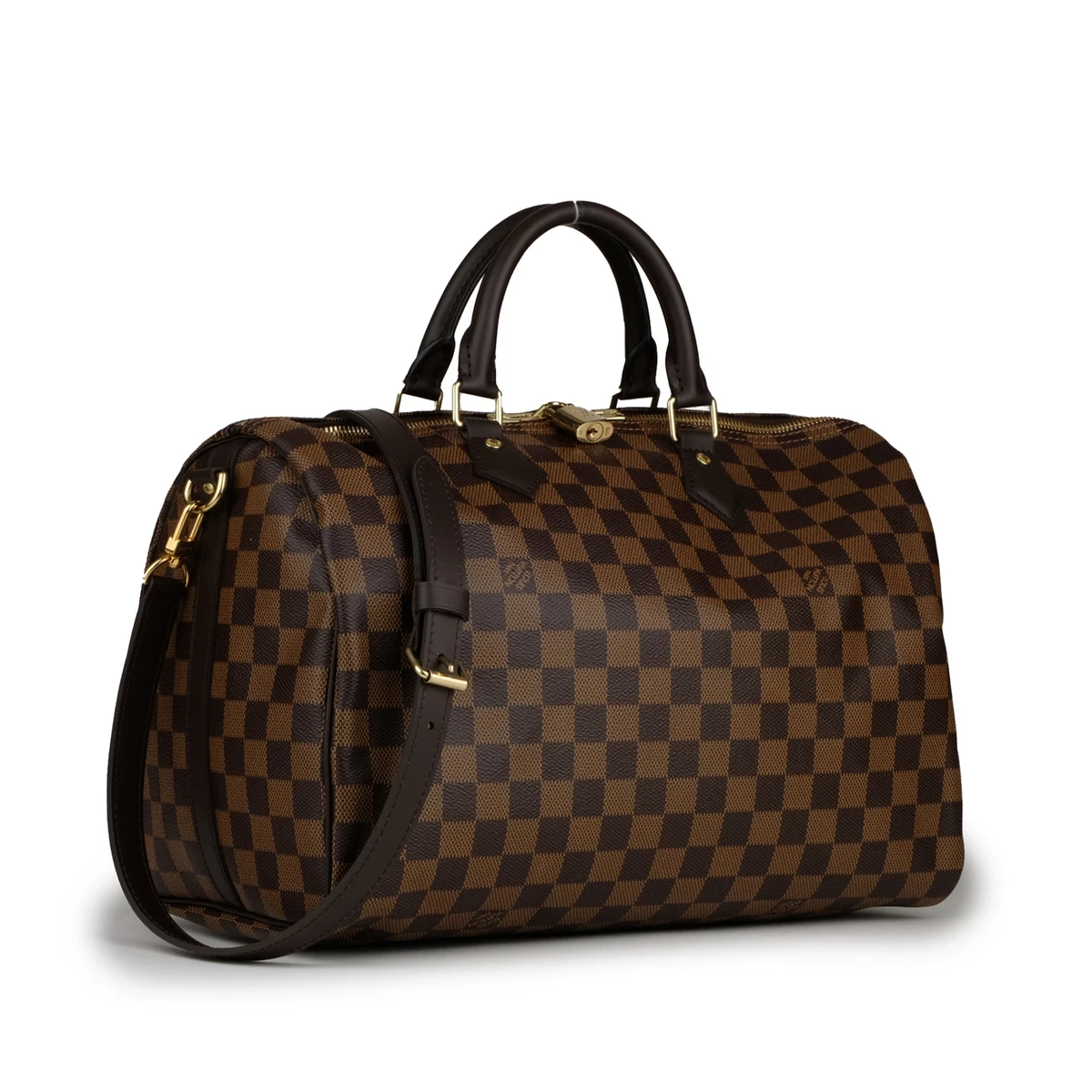 Louis Vuitton Speedy 35 Damier Ebene Satchel Bag Brown