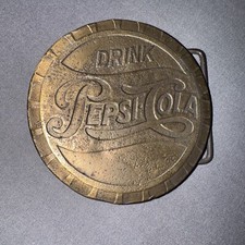 Vintage Drink Pepsi Cola Brass Belt Buckle Lewis Buckles Chicago