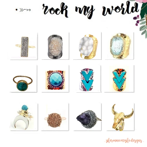 Titanium Druzy Ring Large Statement Agate Stone Hematite Drusy Silver Cigar Band - Image 3 of 4