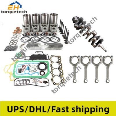Rebuild Kit+4pcs Connecting Rod+Crankshaft for Mitsubishi 4D35Engine FE639 FG639