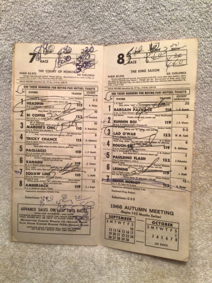 18 de mayo de 1966 Programa Churchill Downs Carreras de Caballos Louisville KY Early Fires Salón de la fama Foto 4 de 4