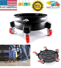 Heavy Duty 5 Gallon Auto Drive durable Bucket Dolly Mop Wash Drum Cart Rolling.