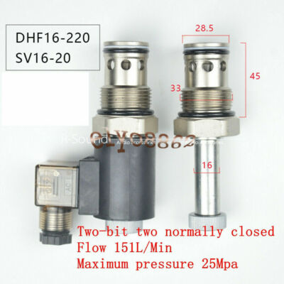 1PC Threaded cartridge solenoid valve DHF16-220 two-position two-way SV16-20