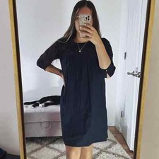 Ulla Johnson Navy Crochet Trim Mini Cotton Dress