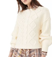 Free People Dream Cable Crewneck Sweater . Size L.