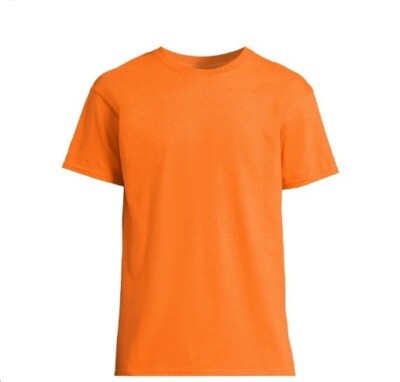 Athletic Works ~ Men's Solid Orange Blaze T-shirt size  4XL Short Sleeve NWT