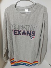 New Ladies Houston Texans Layover Marled Knit Tri-Blend Sweater Grey Warm Med