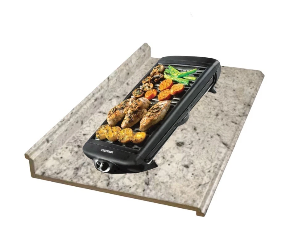 Electric Smokeless Indoor Grill w/Non-Stick Cooking Surface & Adjustable