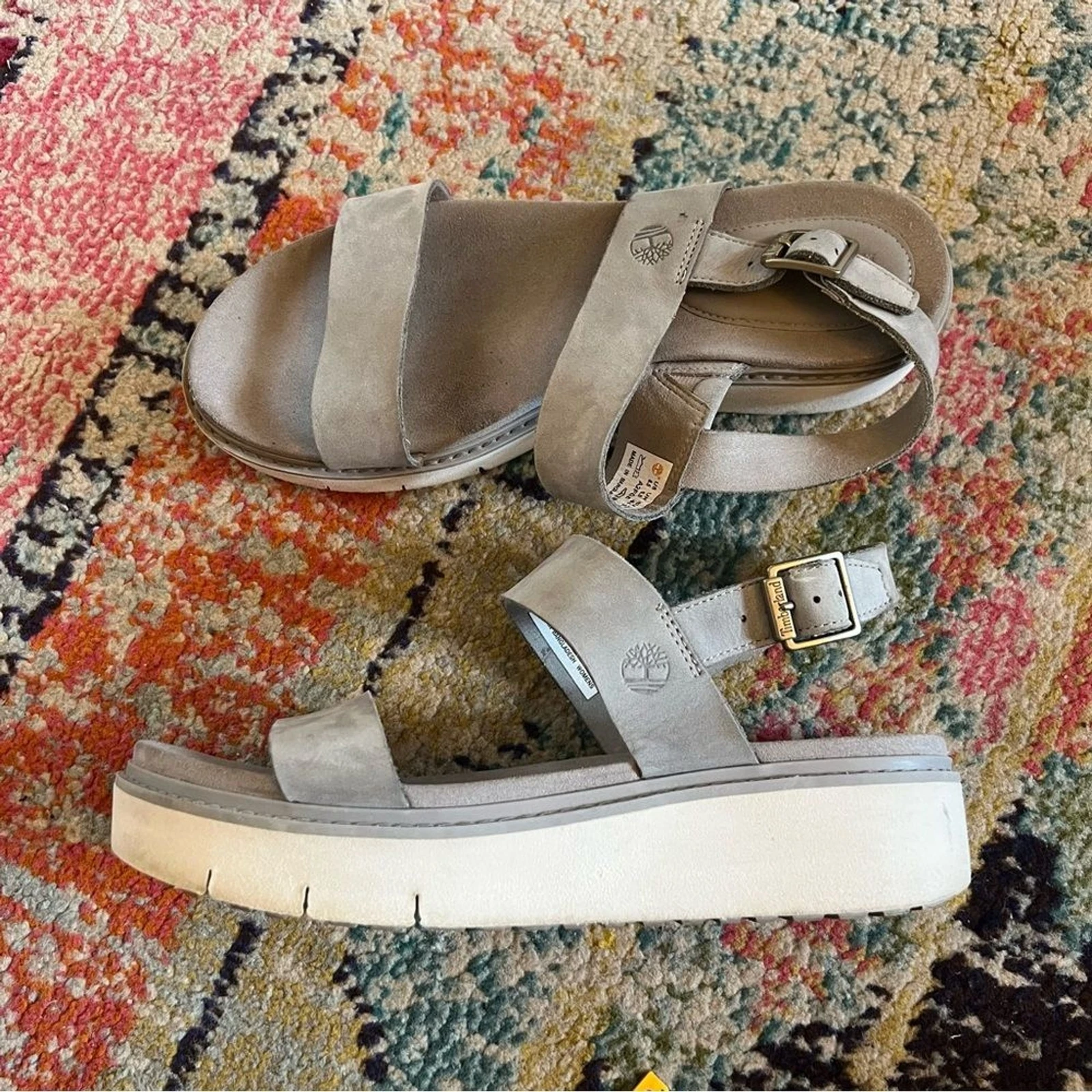 Sandali Timberland donna safari alba tortora flatform 8 5 medi