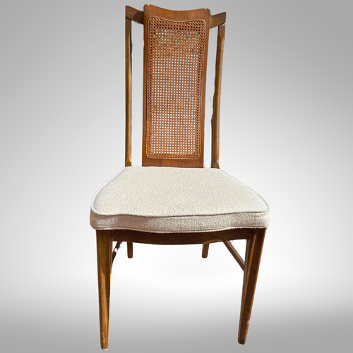 VTG MCM Walnut Cane Back Dining Chairs Bassett Furniture Set/6 Local for Pick-Up - Picture 7 of 23