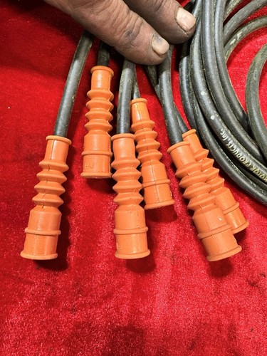 1941-1962 Chevrolet 216 235 261 ripple Boot Plug Wires Vintage Hot Rod Stovebolt - Picture 2 of 7