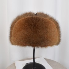 100 Real Whole Mink Fur Hat Handsome Luxury Thicken Winter Warm Cap Men