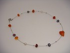 PEARL AMBER BEAD WIRE NECKLACE ESTATE — photo 2