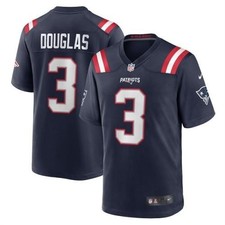 Demario Douglas Patriots Men's Navy Home Stitched Jersey