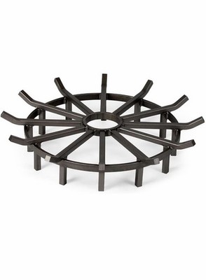 Ash & Ember 28 in Wagon Wheel Fire Grate Matte Black Open-Spoke